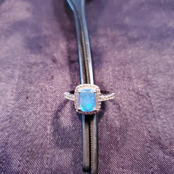 Blue stone old fashioned ring - Picture 4 of 8